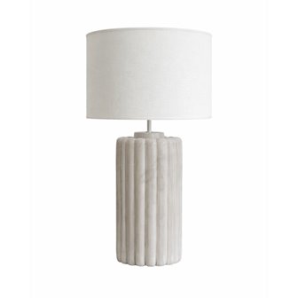 Biała ceramiczna lampa stołowa marmur Odessa